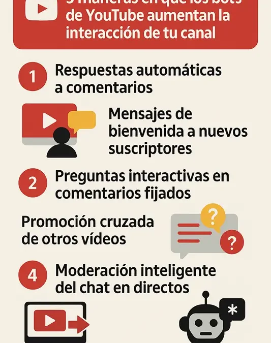 5 maneras en que los bots de YouTube aumentan la interacción de tu canal