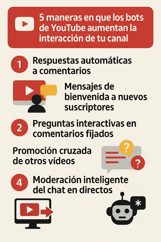 5 maneras en que los bots de YouTube aumentan la interacción de tu canal