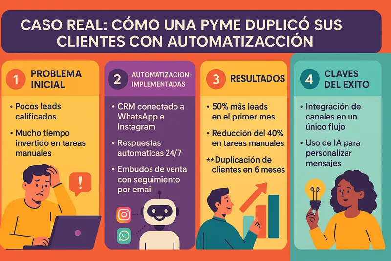 Caso real: cómo una pyme duplicó sus clientes con automatización