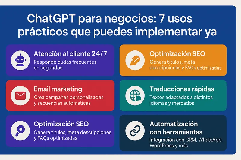 ChatGPT para negocios: 7 usos prácticos que puedes implementar ya